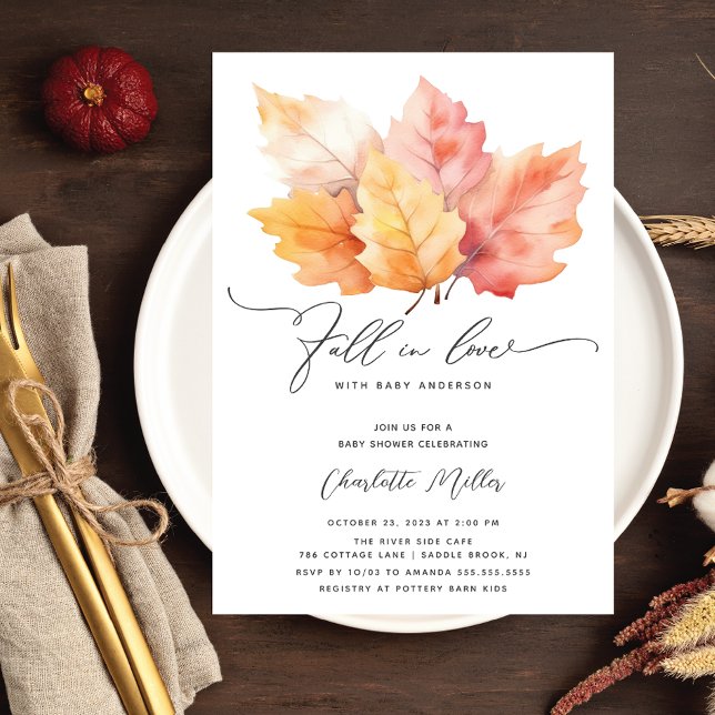 Invitación Caer Enamorada Del Bebé El Otoño Deja La Ducha (Subido por el creador)