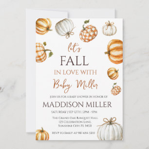 Invitación Caer enamorada del bebé,Pumpkin Baby Shower