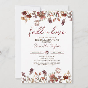 Invitación Caer enamorada, ducha de novia, almuerzo de novia