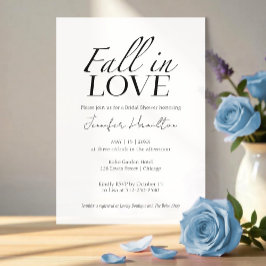 Invitación Caer Enamorada | Ducha de novia negra y blanca