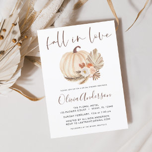 Invitación Caer enamorada ducha de novia Pampas Terracotta