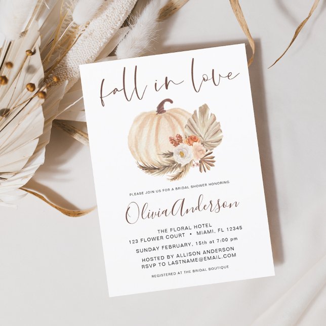 Invitación Caer enamorada ducha de novia Pampas Terracotta (Subido por el creador)