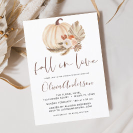 Invitación Caer enamorada ducha de novia Pampas Terracotta