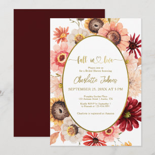 Invitación Caer Enamorada Ducha De Novias Con Crema De Oro De