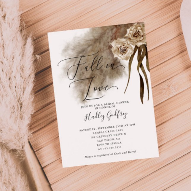 Invitación Caer Enamorada Ducha De Novias Grass Pampas (Subido por el creador)