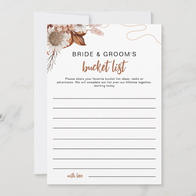 Invitación Caer enamorada | Ducha de novias recién casada con (Anverso)