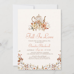 Invitación Caer Enamorada Ducha De Té Bridal Otoño