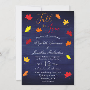Invitación Caer Enamorada El otoño deja Boda