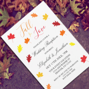 Invitación Caer Enamorada El Otoño Sale De La Recepción De Bo