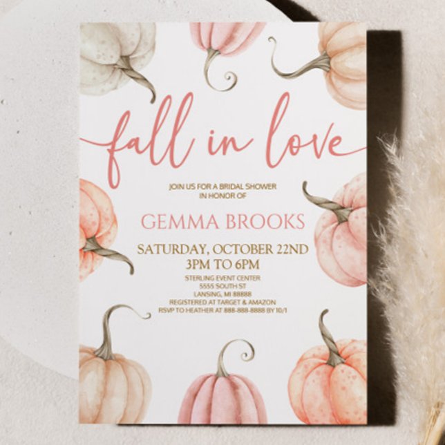 Invitación Caer Enamorada Elegante Ducha Bridal De Calabaza R (Subido por el creador)