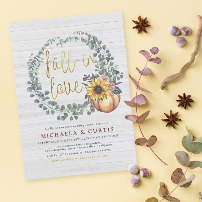 Invitación Caer Enamorada Eucalyptus y Ducha De Boda De Calab (Subido por el creador)