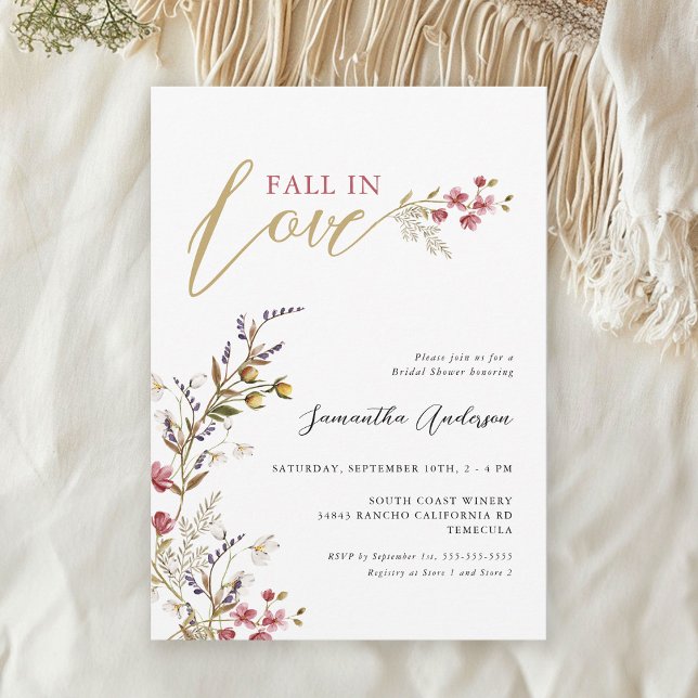 Invitación Caer Enamorada Flores Silvestres Ducha De Novias (Subido por el creador)
