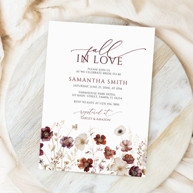 Invitación Caer Enamorada Flores Silvestres Ducha De Novias (Subido por el creador)