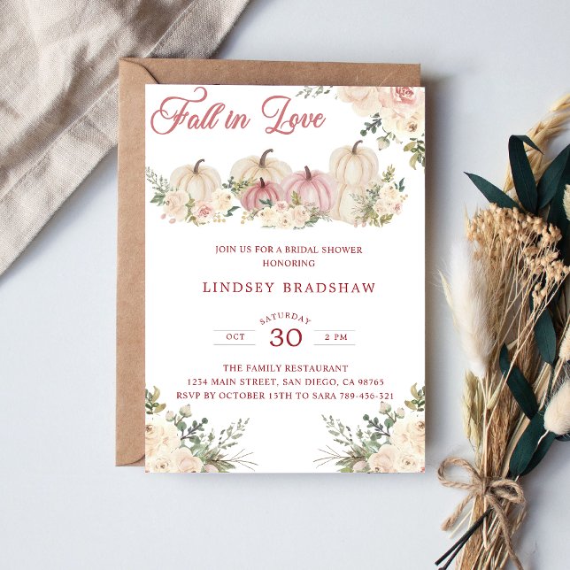 Invitación Caer Enamorada Minimalista Ducha De Novias (Subido por el creador)
