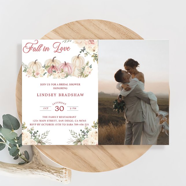Invitación Caer Enamorada Minimalista Ducha De Novias (Subido por el creador)