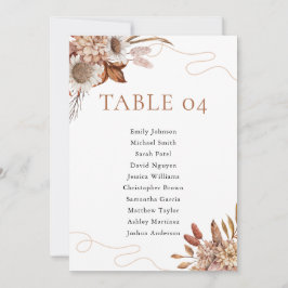 Invitación Caer enamorada | Número de tabla Boda de las flore