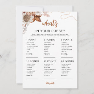 Invitación Caer enamorada   ¿Qué hay en tu bolso?