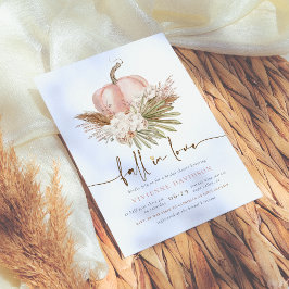 Invitación Caer Enamorada Rubor Pink Boho Pumpkin Ducha De No