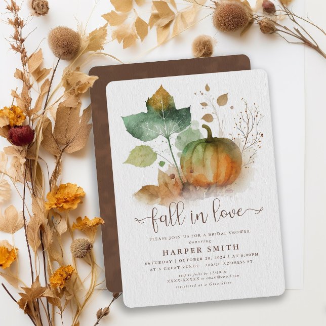 Invitación Caer Enamorada Rústica Calabaza Ducha Bridal (Fall in love with our rustic fall celebration collection. )