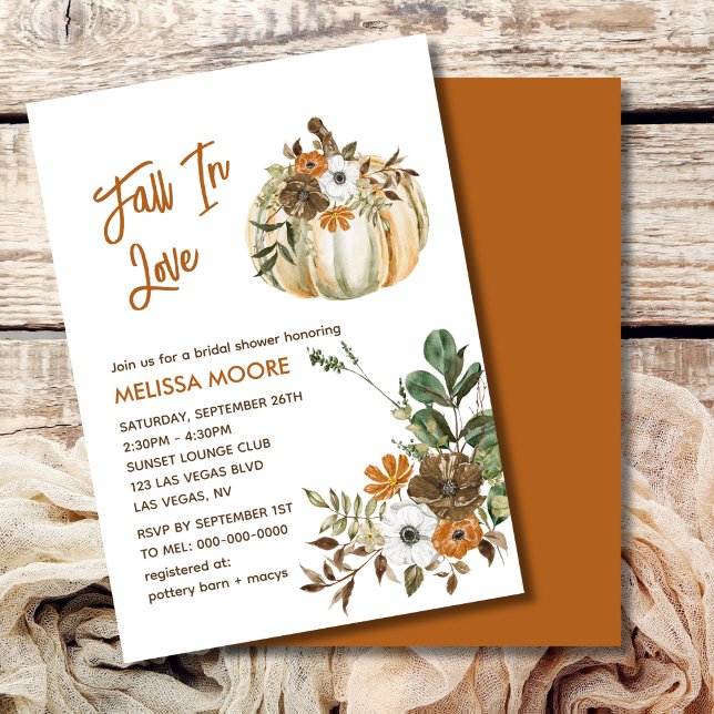 Invitación Caer Enamorada Rústica Floral Bridal Shower (Subido por el creador)