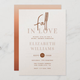 Invitación Caer Enamorada Simple Moderna Ducha Bridal Otoño