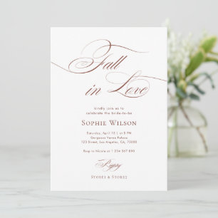 Invitación Caer Enamorada Sofisticada Ducha De Novias Con Gui