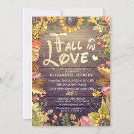 Invitación Caer enamorado de la ducha de novia Maple Sunflowe