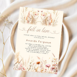 Invitación Caer enamorado de las flores silvestres beige boho