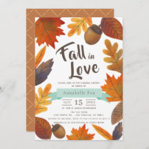 Caer enamorado otoño deja ducha marrón de novia