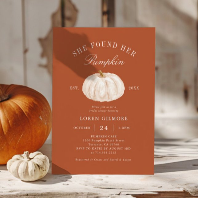 Invitación Caer Encontró Su Ducha De Novias De Calabaza (Subido por el creador)