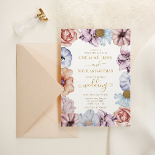 Invitación Caer Floral Romántica Todo En Un Boda
