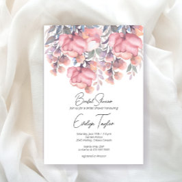 Invitación Caer florido rosa Dusty Bridal Shower