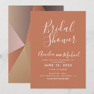 Invitación Caer Formas Geométricas Nuetrales Ducha Bridal
