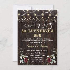 Invitación Caer las luces borgoñosas después de hacer barbaco