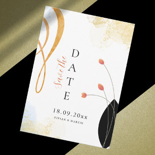 Invitación Caer Melody Watercolor Floral Ahorra La Fecha