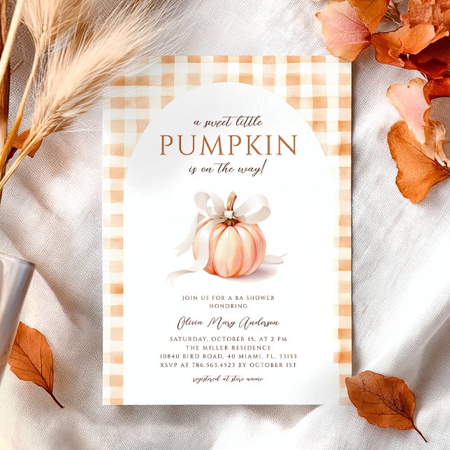 Invitación Caer Pequeña Calabaza Baby Shower Sexo Neutral (Subido por el creador)