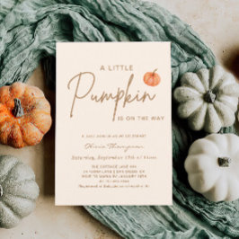 Invitación Caer Pequeña Calabaza Género Neutral Baby Shower