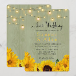 Invitación Caer Sunflowers Sage Wood Ilumina A Nuestro Boda