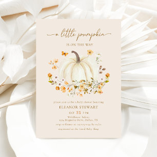Invitación Caer Un Poco De Calabaza Baby Shower Género Neutra