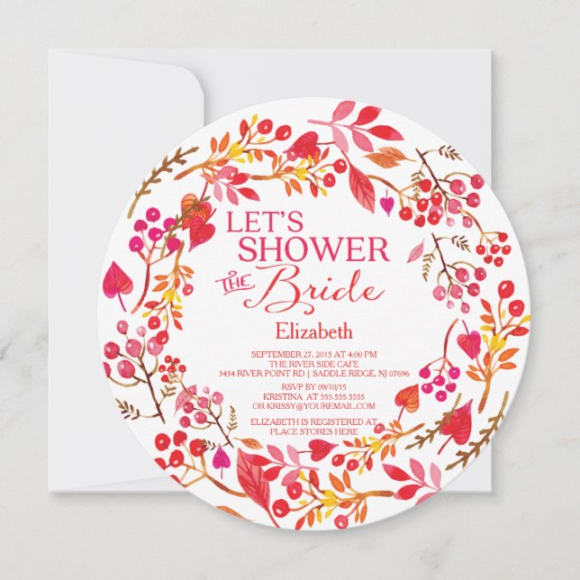 Invitación Caer Vamos a bañar la ducha de novia (Anverso)