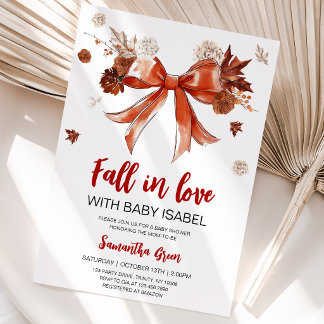 Invitación Caerse de Amor con el Bebe Fiesta de Revelación de