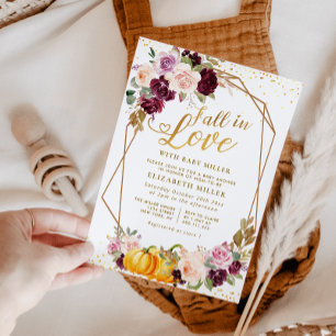 Invitación caerse en amor caer ducha de bebé florida