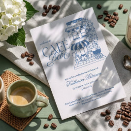Invitación Café Antiguo Bébé Fiesta de Bebé al Estilo Francés