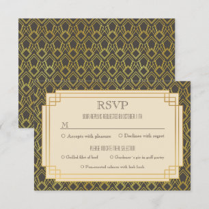 Invitación Café Art deco rsvp