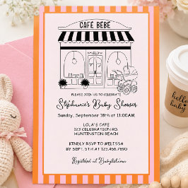 Invitación Café Baby Shower | Paris Café | Café Bébé
