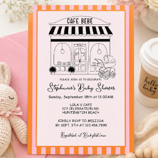 Invitación Café Baby Shower | Paris Café | Café Bébé