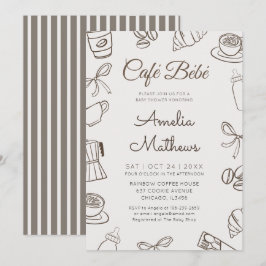 Invitación Cafe Bebe Café Caprichoso y Fiesta de Baby Shower