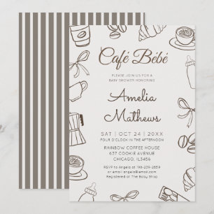 Invitación Cafe Bebe Café Caprichoso y Fiesta de Baby Shower 