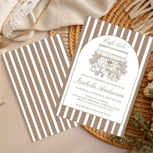 Invitación Café Bebé Dibujado a Mano Ducha de Bebé Italiana