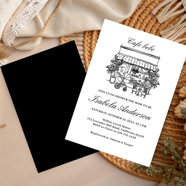 Invitación Café Bebé Dibujado a Mano Ducha de Bebé Italiana (Subido por el creador)